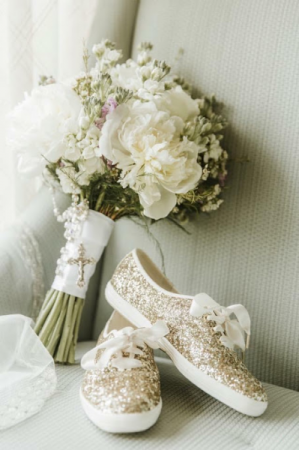 All White Bridal Bouquet  Wedding 