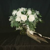 All White Bridal Bouquet Wedding Bouquet, Hand tied