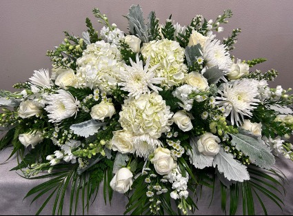 All White Casket Blanket