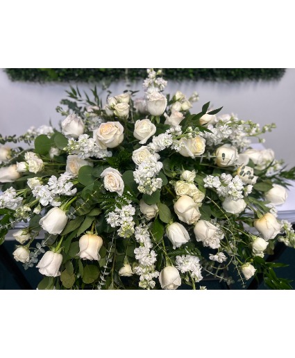 All-White Casket Spray 