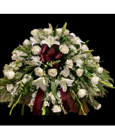 All White Casket Spray Casket Piece