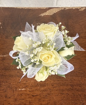 All White Corsage  prom 
