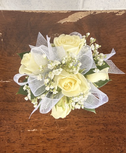 All White Corsage  prom