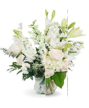 All White Designer's Choice Flower Arrangement