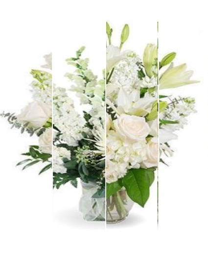 All White Designer's Choice Flower Arrangement