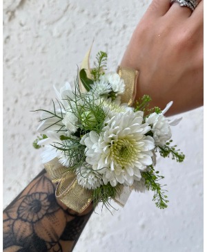All White Flowers Designers Choice Corsage