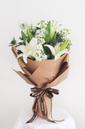 All White Hand tied bouquet