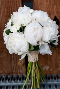 ALL WHITE PEONIES HANDHELD BOUQUET