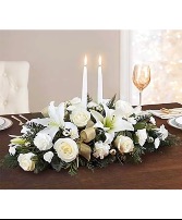 All White Holiday Centerpiece  