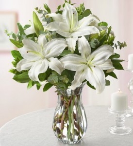 All White Lily Bouquet