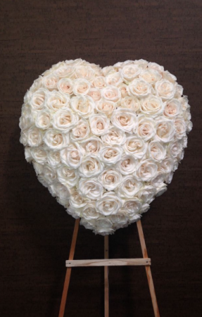 All white rose heart Elegant and classic pure heart  in Ozone Park, NY | Heavenly Florist