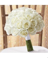 All White Roses Bouquet 