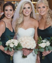 All white rose bouquet  wedding