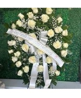 All White roses Standing spray  