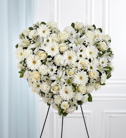 All White Solid Heart