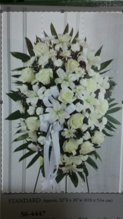 all white standing spray