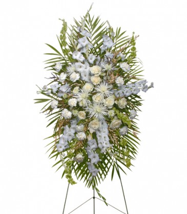 ALL WHITE STANDING SPRAY  Funeral Flowers in Ligonier, IN | Countryscapes Floral and Nursery