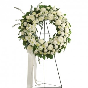 All White Standing Wreath