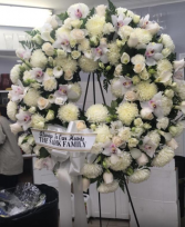 All White Standing Wreath On Sale: Reg Price $295