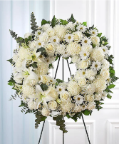 All White Standing Wreath 