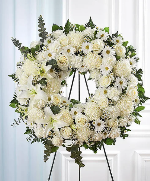 All White Standing Wreath 