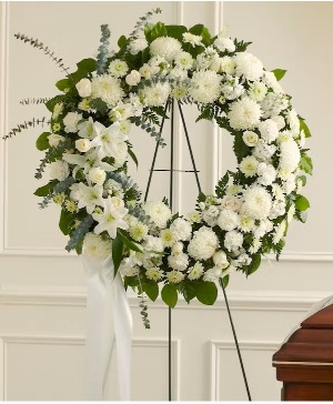 All White Standing Wreath Your Choice of Colors