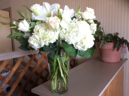 All white large floral vase All occasions 