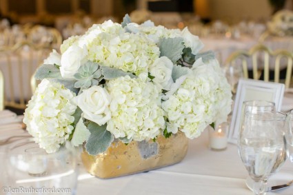 All white table arrangement  Wedding centerpiece 