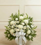 All White Traditional Funeral Basket 