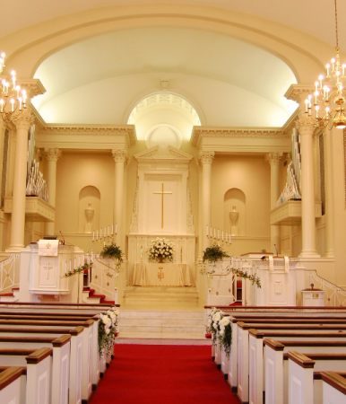 All White Wedding Site Church  site