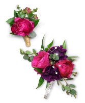 Allure Corsage and Boutonniere Set Flower Arrangement