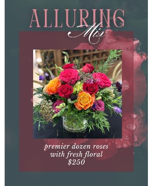 Alluring Mix  Premier Dozes Roses with Fresh Floral Mix