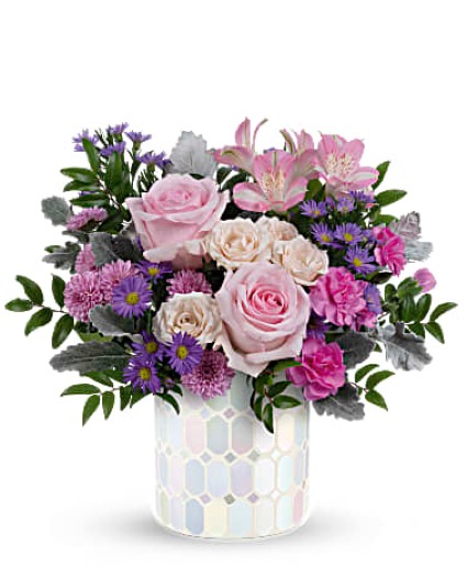 Alluring Mosaic Bouquet By Teleflora GLAZED MOSAIC VASE ARRAGEMENT