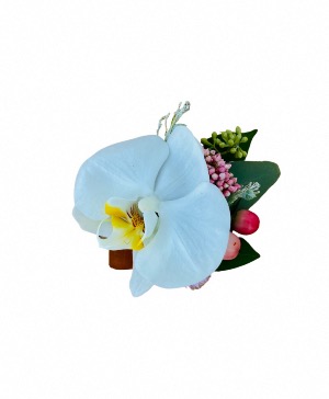 Aloha Orchid Stick-On Boutonniere Dance Flowers