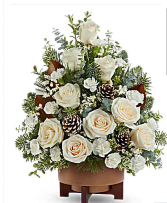Alpine Snow tree Christmas white arrangement