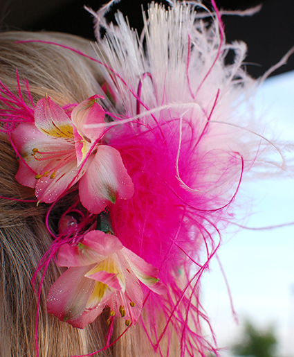 Pink & White Prom Hair Clip Prom Accessories