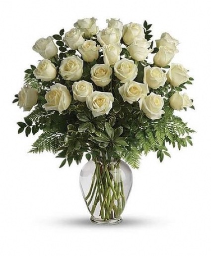 24 Playa Blanca Roses Vase Arrangement