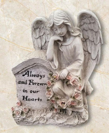 Always and Forever in Our Hearts Light Up Angel Keepsake -Local Only Delivery