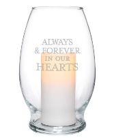 Always & Forever Glass Hurricane Candle