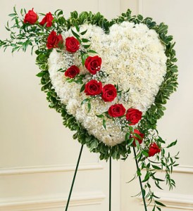 Always in My Heart Floral Heart - Red sympathy flowers