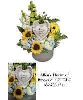 Always in Our Hearts Silk Arrangement  Silk with figurine 