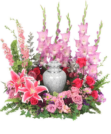 Always In Our Hearts Urn Cremation Flowers (urn not included) in Santa Clarita, CA | Rainbow Garden And Gifts