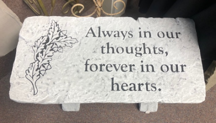 ALWAYS IN OUR THOUGHTS MEMORIAL STONE BENCH 