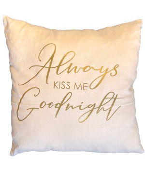 Always Kiss Me Goodnight Personalized 20x20 Pillow