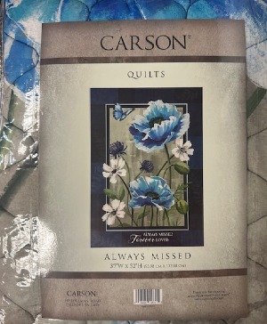 ALWAYS MISSED QUILT Blue and White