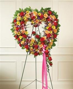 Always Remember Floral Heart Tribute - Bright Funeral