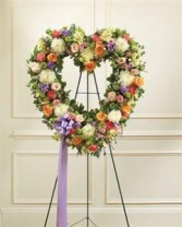 Always Remember Floral Heart Tribute - Pastel Funeral