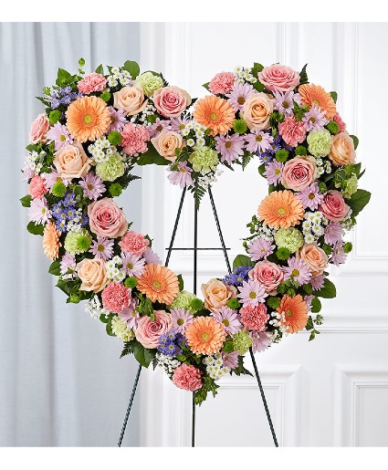 ALWAYS REMEMBER FLORAL HEART TRIBUTE PASTEL 