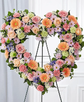 Always Remember Floral Heart Tribute- Pastel 