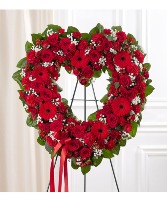 ALWAYS REMEMBER FLORAL HEART TRIBUTE RED 